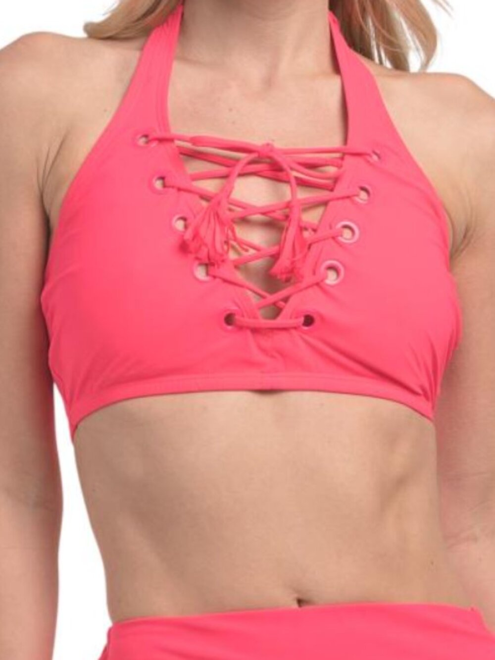 NWT! Skinny Dippers Jelly Beans Stephie Swim Top Neon Pink Size M